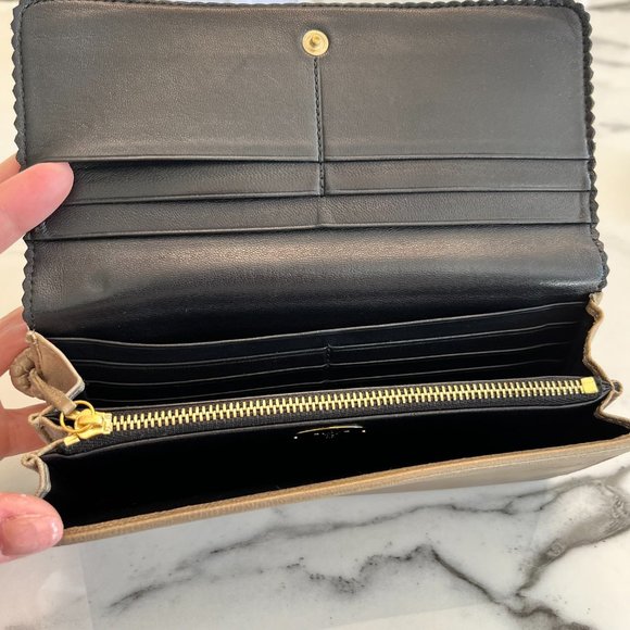 Loewe Anagram Tassel Leather Long Wallet in Light Gold - Picture 6 of 13